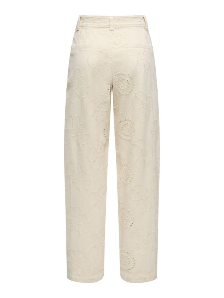 JDYHAVANNA HW BAR EMB PANTS EC 234755001 Ecru/