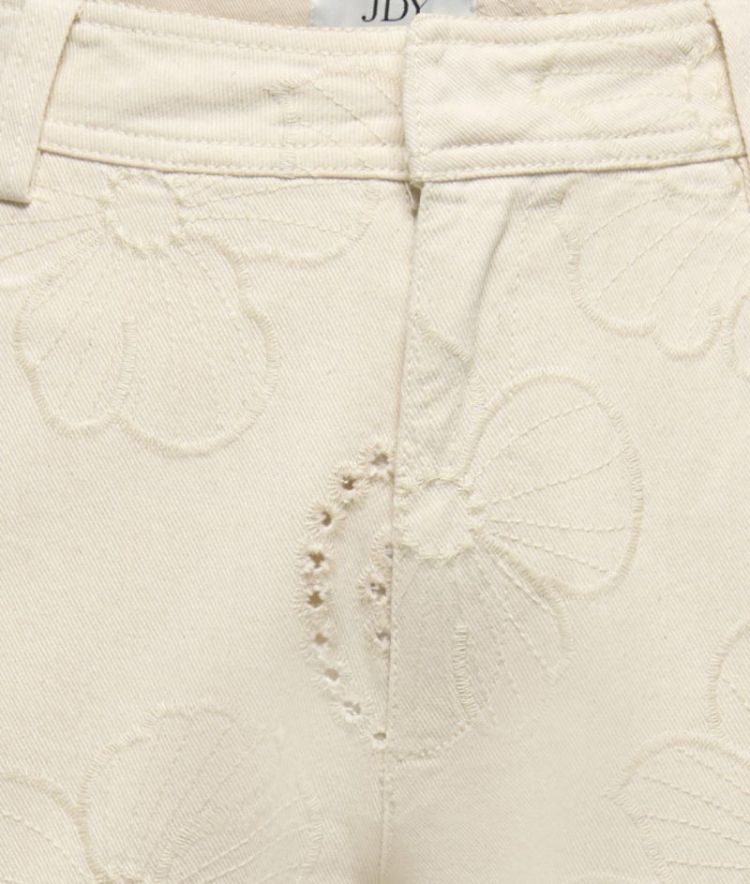 JDYHAVANNA HW BAR EMB PANTS EC 234755001 Ecru/
