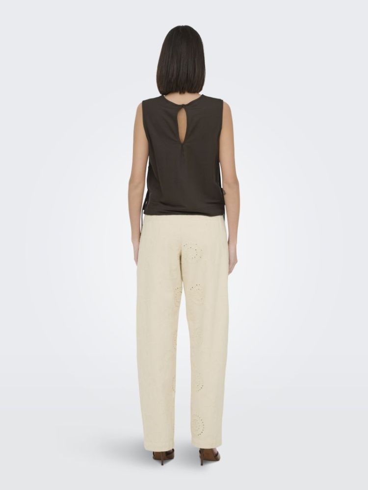 JDYHAVANNA HW BAR EMB PANTS EC 234755001 Ecru/