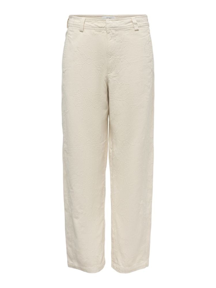 JDYHAVANNA HW BAR EMB PANTS EC 234755001 Ecru/