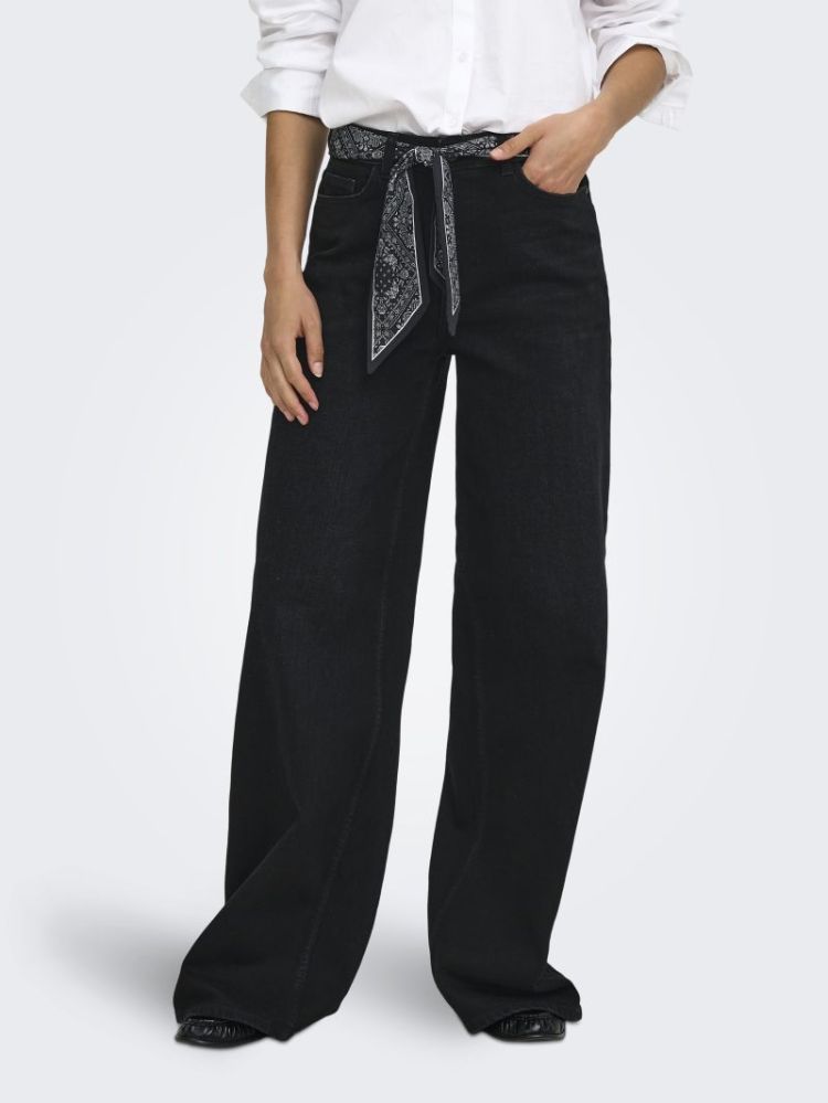 JDYVERA HW X-WID SCARF JEANS B 179674001 Black