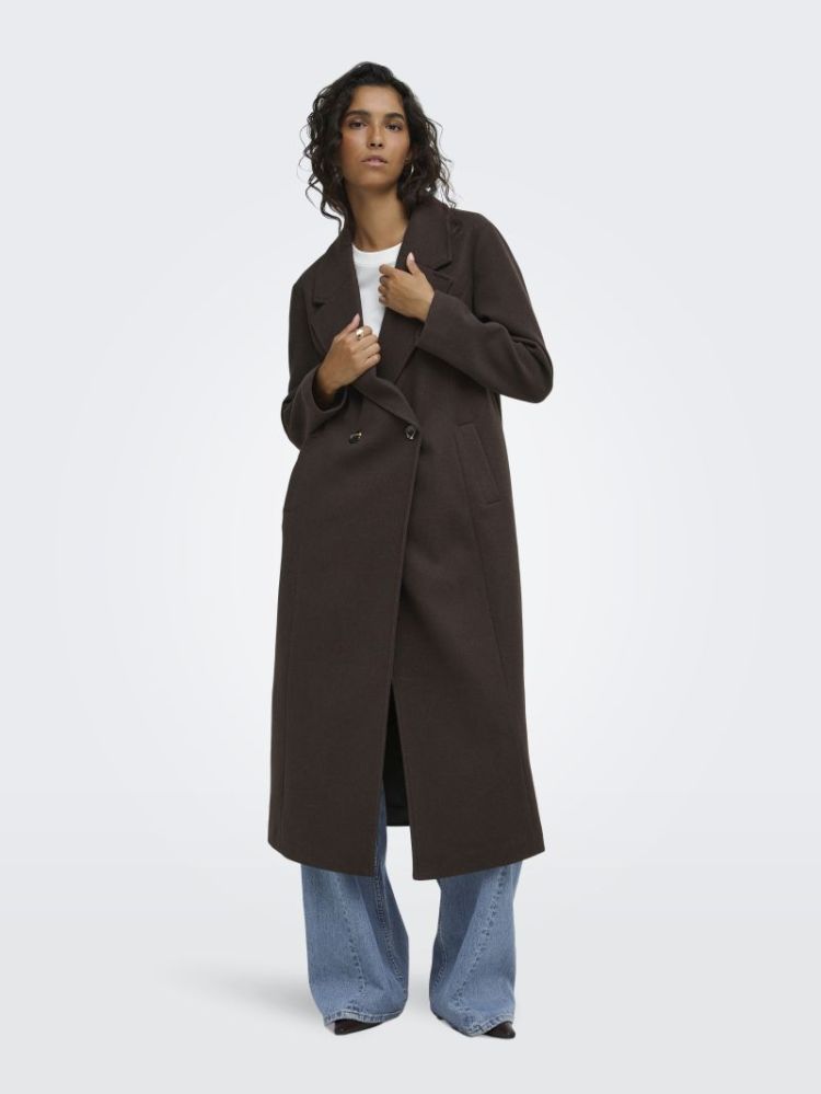 JDYVIOLA LIFE X-LONG COAT OTW  244915 Chocolat
