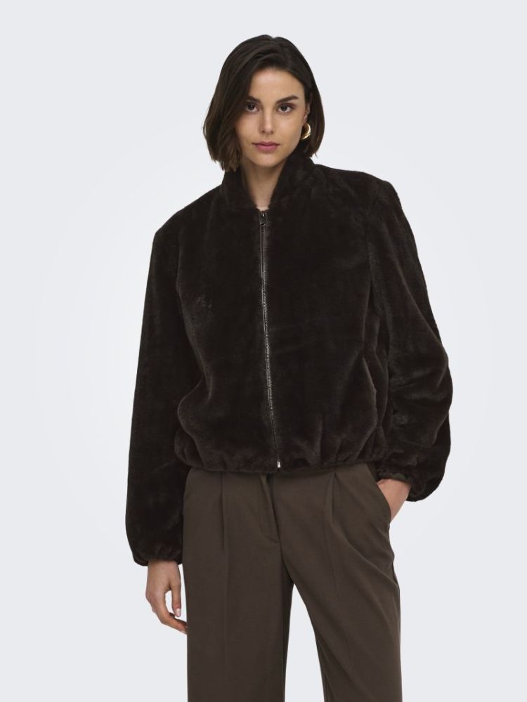 JDYMACY FAUX FUR BALLOON JACKE 244915001 Choco