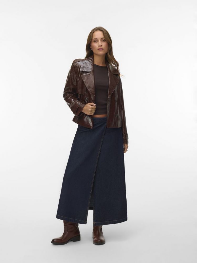 VMCARLY SHORT COATED JACKET 288475 Cocoa Br