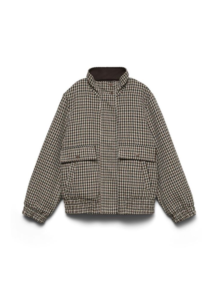 VMCHERYL SHORT CHECK JACKET EN 297957001 Choco