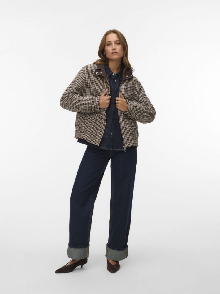 VMCHERYL SHORT CHECK JACKET EN 297957001 Choco