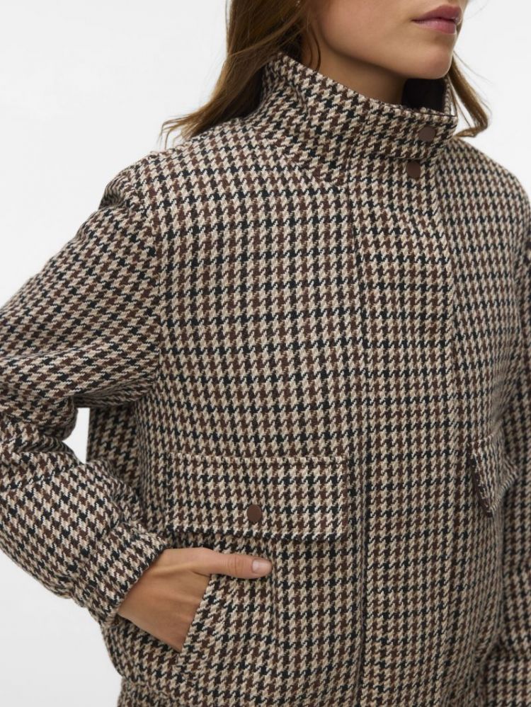 VMCHERYL SHORT CHECK JACKET EN 297957001 Choco