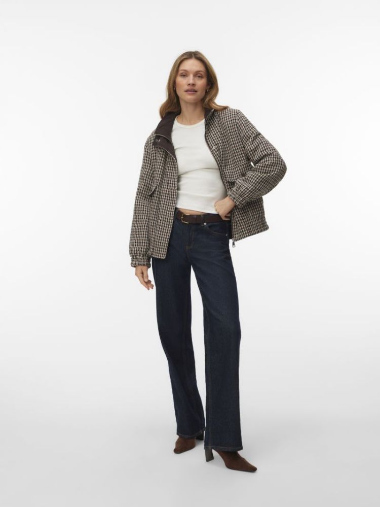 VMCHERYL SHORT CHECK JACKET EN 297957001 Choco