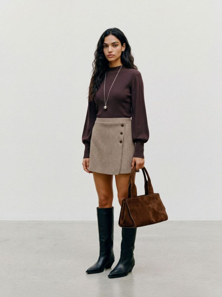 VMHOLLYKARIS LS FUNNELNECK PUL 297957 Chocolat