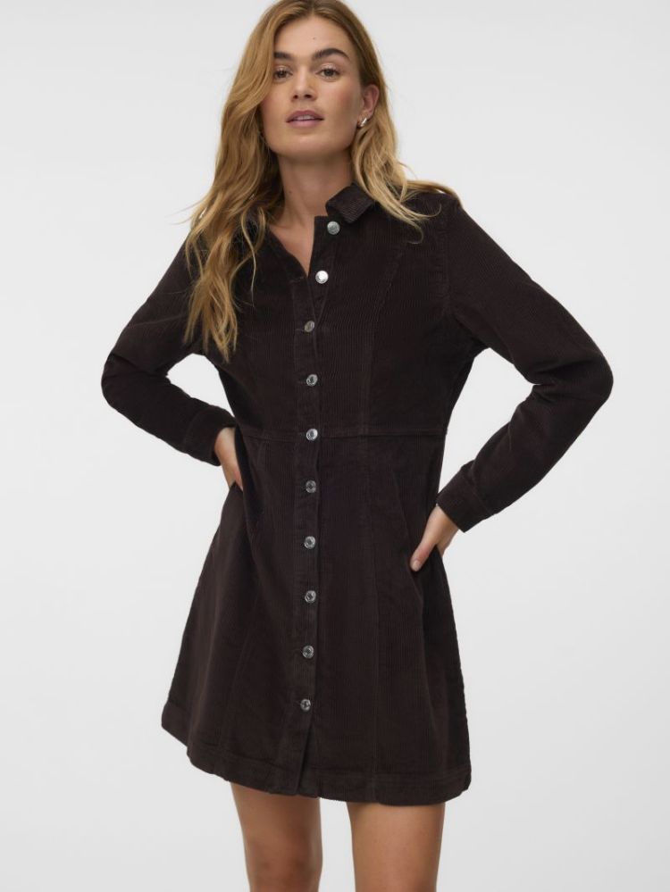 VMDAISY LS SHORT CORD DRESS NO 297957 Chocolat