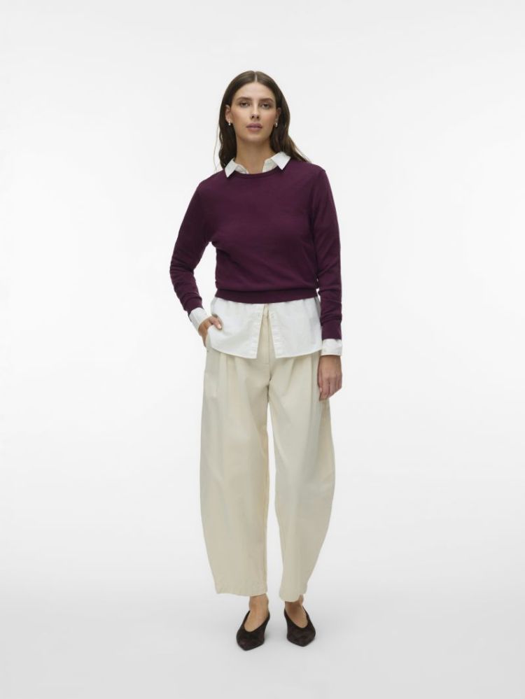 AWCARA LS O-NECK WOOL PULLOVER 213390 Catawba