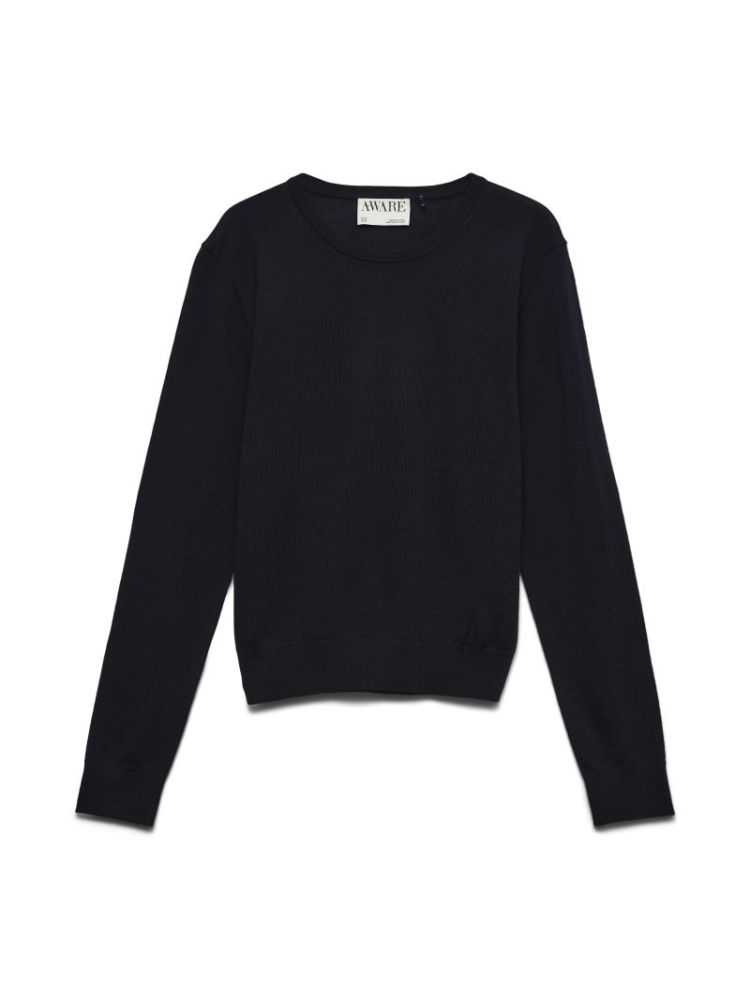 AWCARA LS O-NECK WOOL PULLOVER 213090 Night Sk