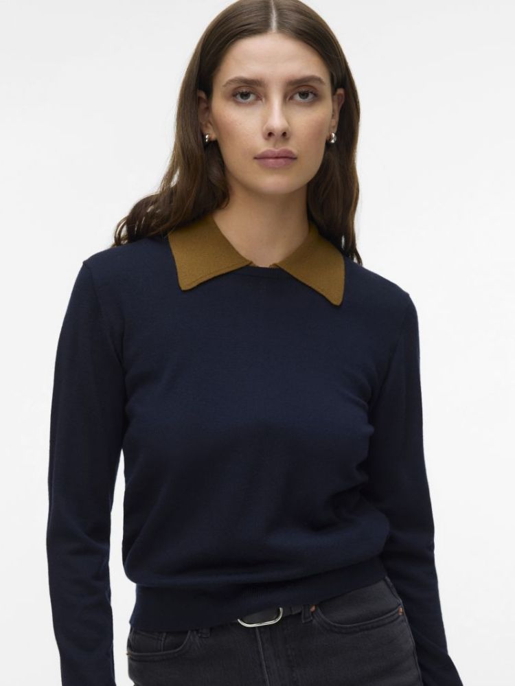 AWCARA LS O-NECK WOOL PULLOVER 213090 Night Sk