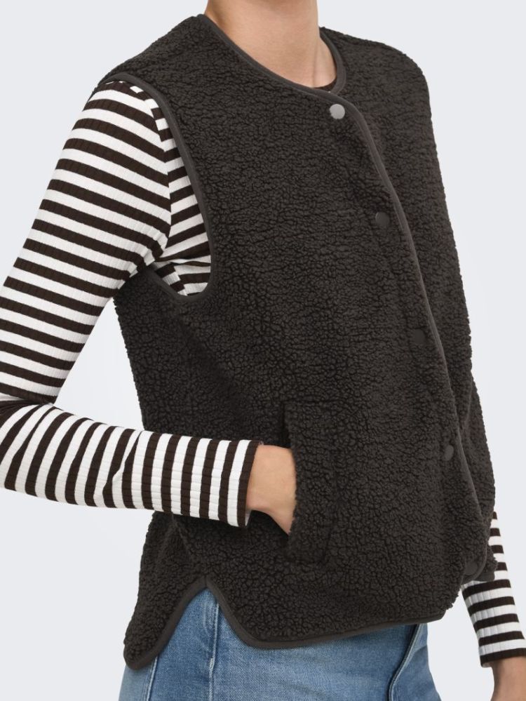 JDYSIMINA TEDDY WAISTCOAT OTW  244915 Chocolat