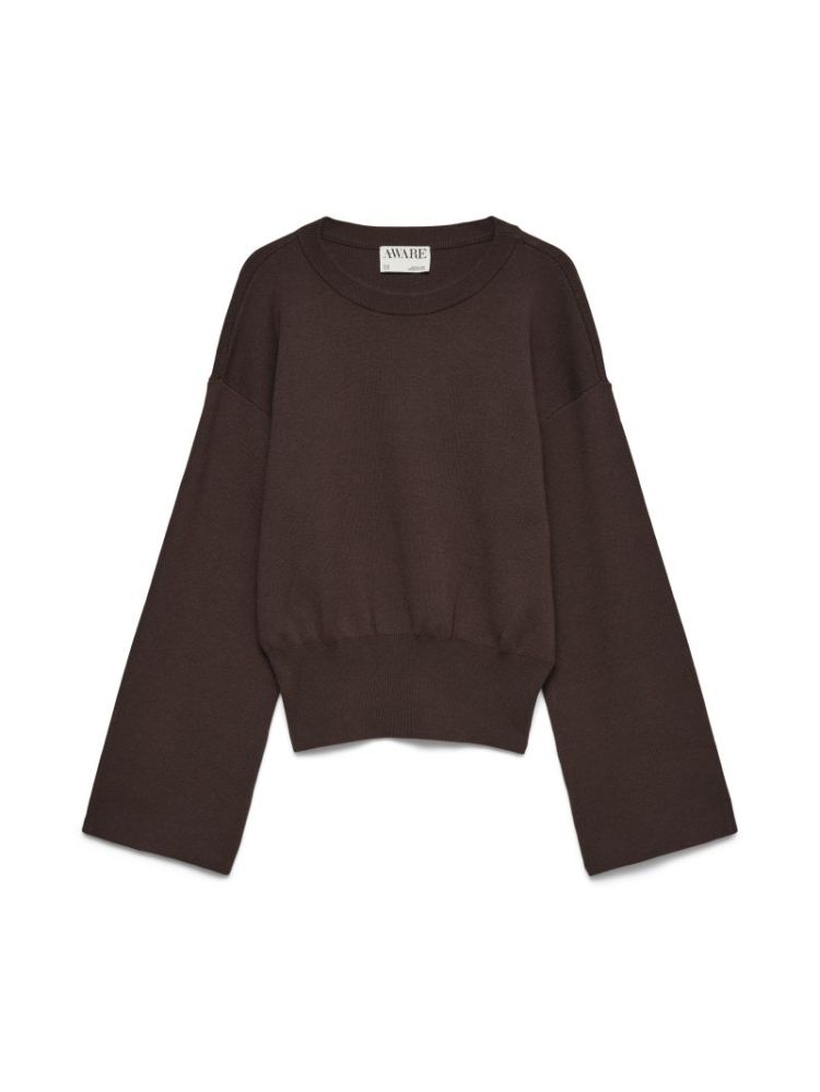 AWHANNA LS CREW NECK KNIT PULL 297957 Chocolat