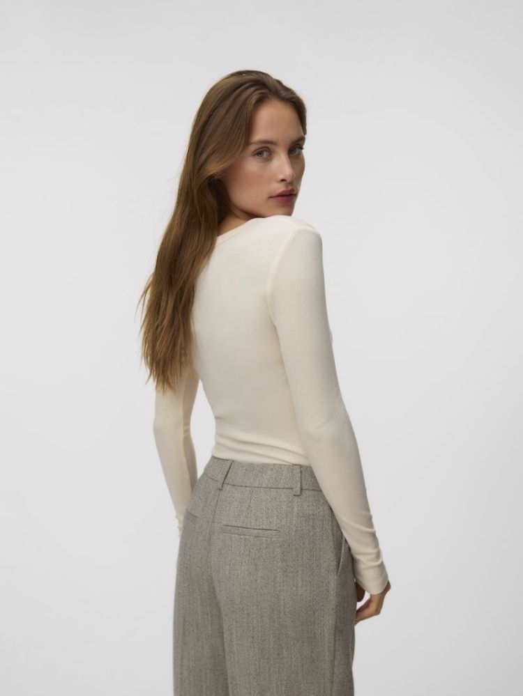 AWDREAM LS V-NECK TOP 178376 Whitecap