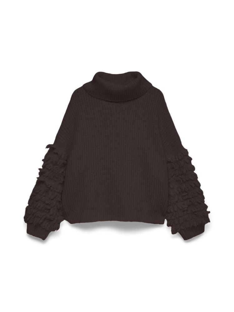 AWDIMA LS HIGH NECK KNIT JUMPE 297957 Chocolat