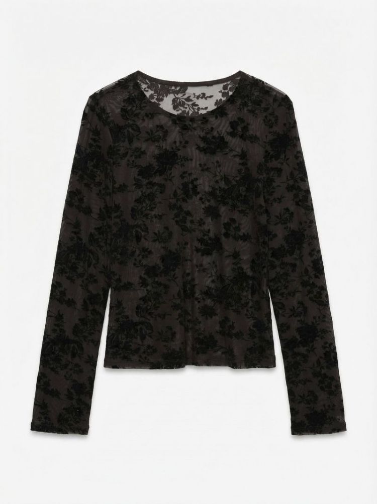 VMFLORA LS O-NECK TOP JRS 297957001 Choco