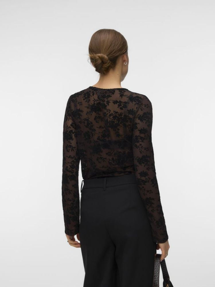 VMFLORA LS O-NECK TOP JRS 297957001 Choco