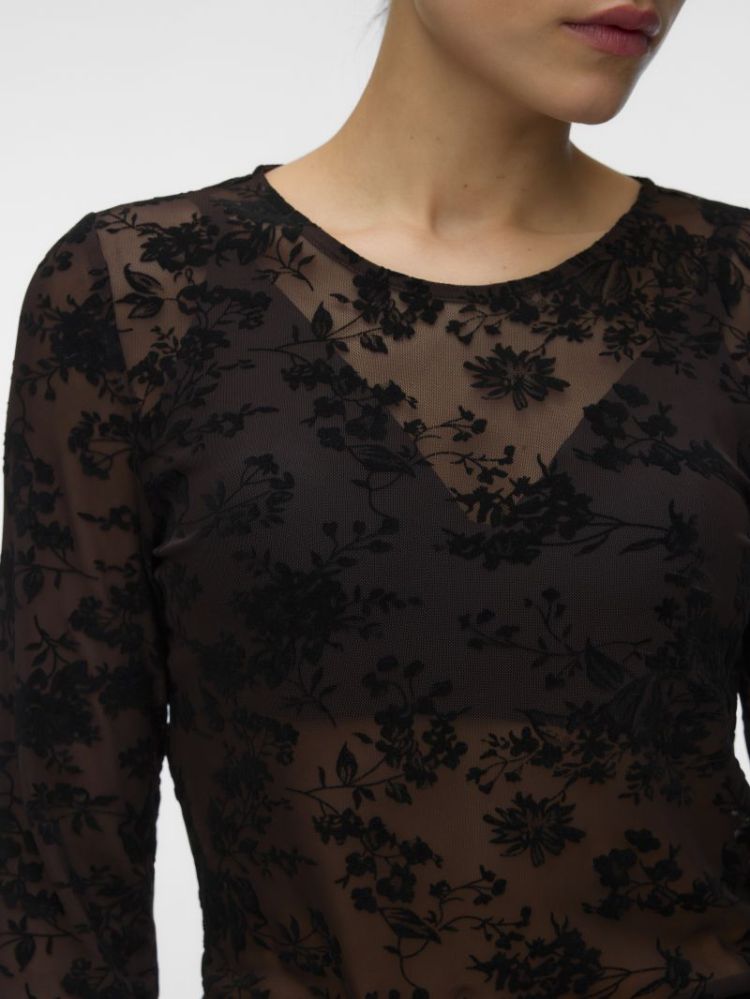 VMFLORA LS O-NECK TOP JRS 297957001 Choco