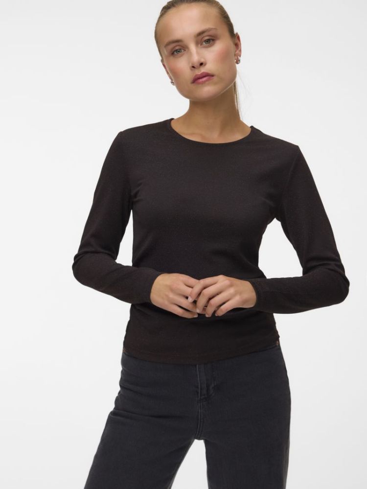 VMKANVA LS O-NECK TOP LX JRS 297957001 Choco