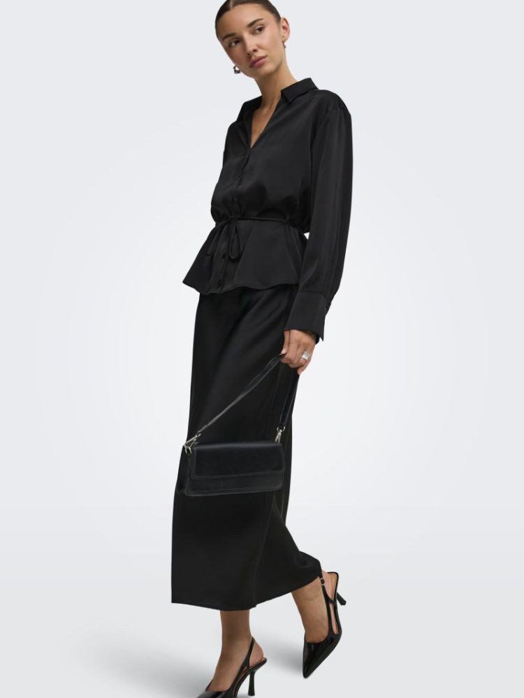 JDYARIA MW MIDI SKIRT WVN 177911 Black