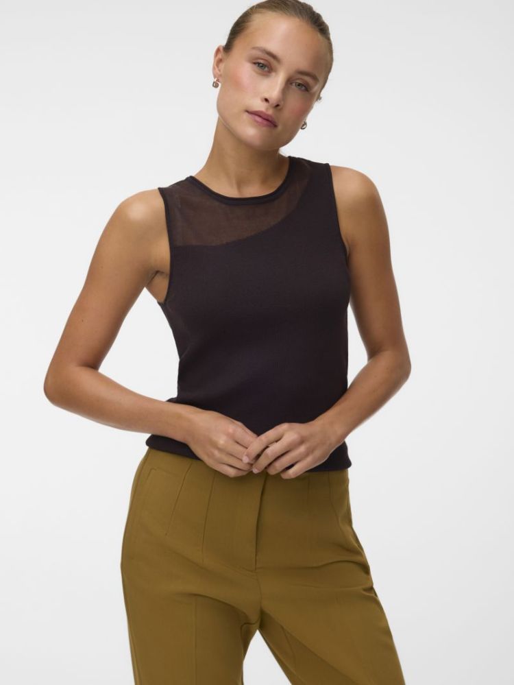 VMCRICKET SL O-NECK TOP 297957 Chocolat