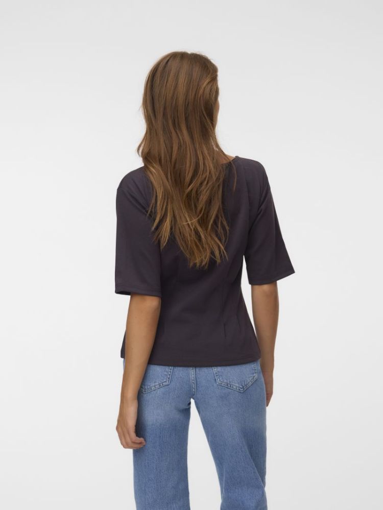 VMBJORK SS BOATNECK TOP JRS 297957 Chocolat