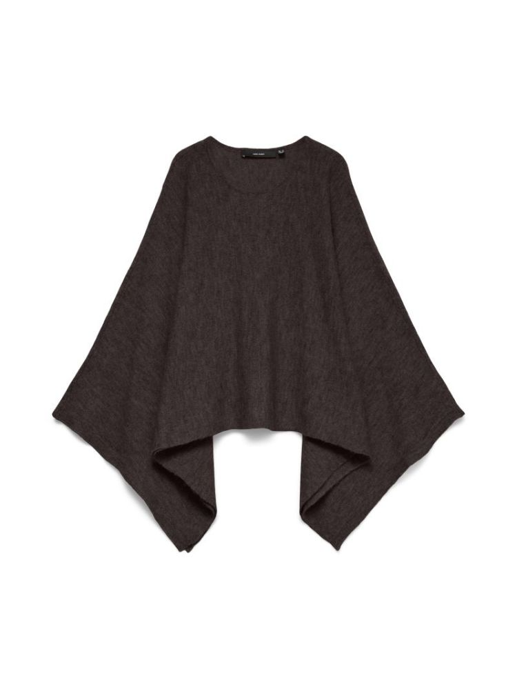 VMISLA LS O-NECK CAPE 297957001 Choco