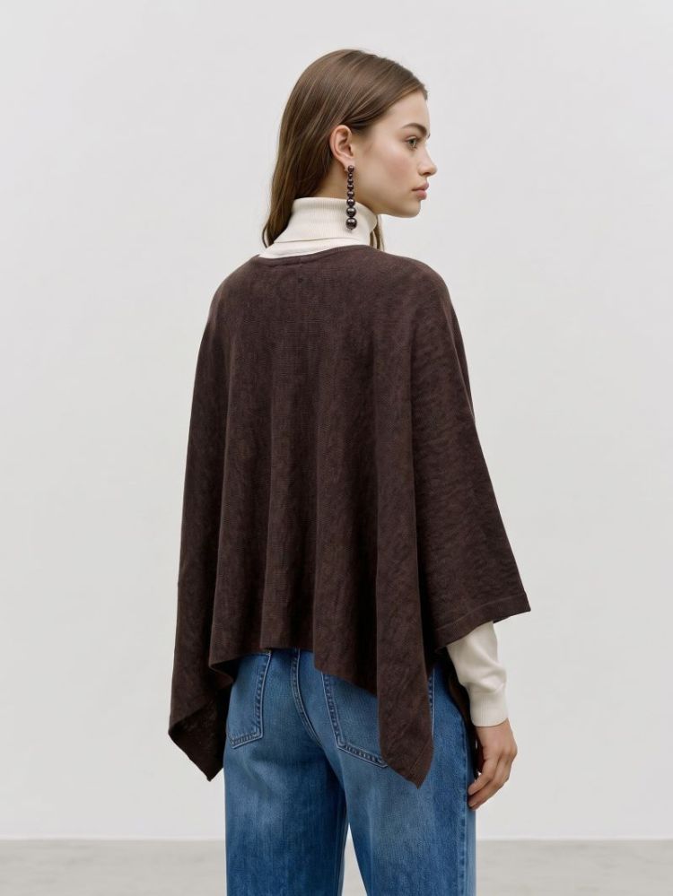 VMISLA LS O-NECK CAPE 297957001 Choco