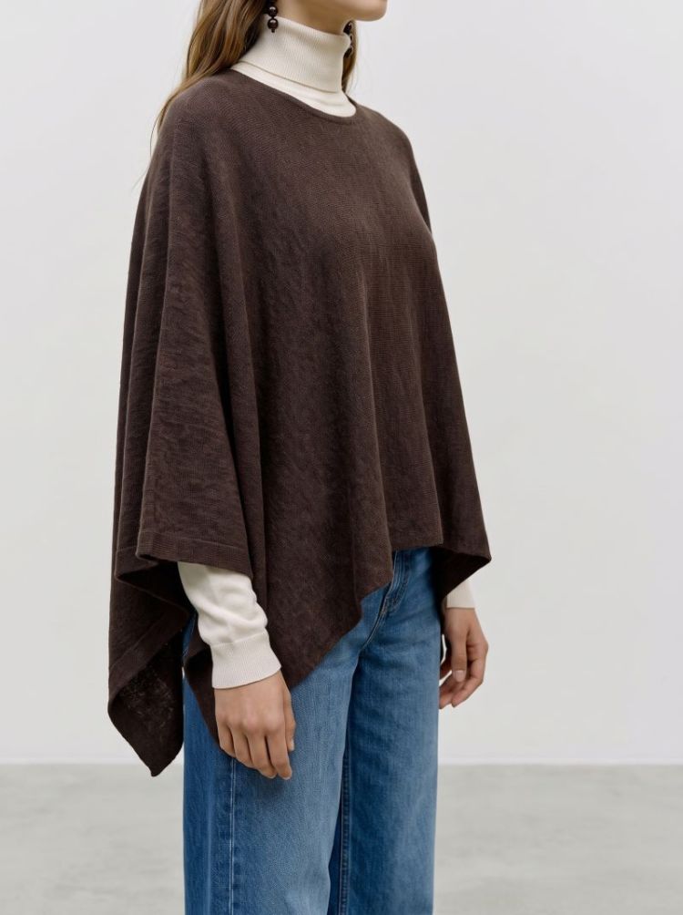 VMISLA LS O-NECK CAPE 297957001 Choco
