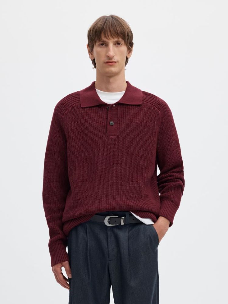 SLMPIM LS KNIT POLO CAMP 198345 Tawny Po