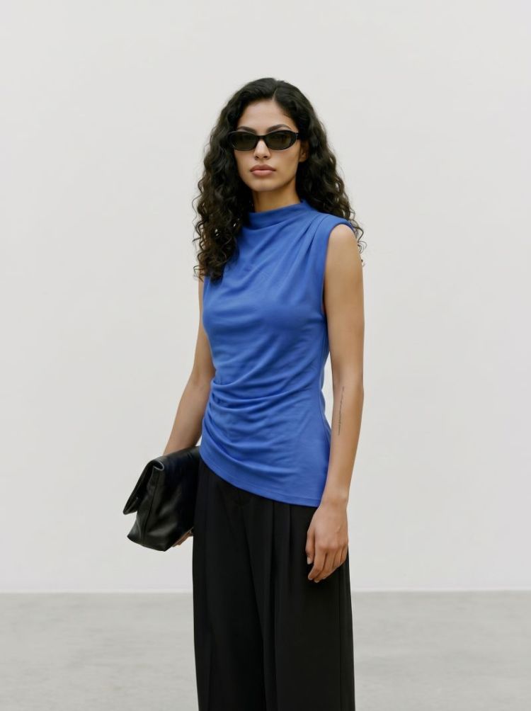 VMSMILLA SL DETAIL ASM TOP JRS 287777 Lapis Bl