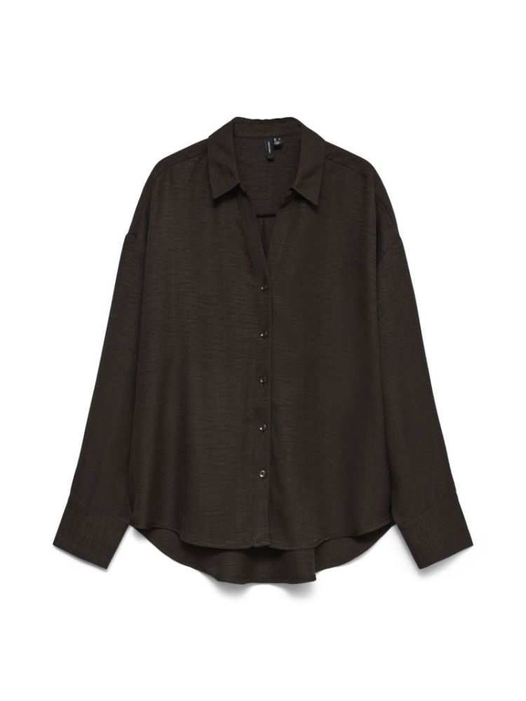 VMMELANEY QUEENY LS SHIRT WVN 297957 Chocolat