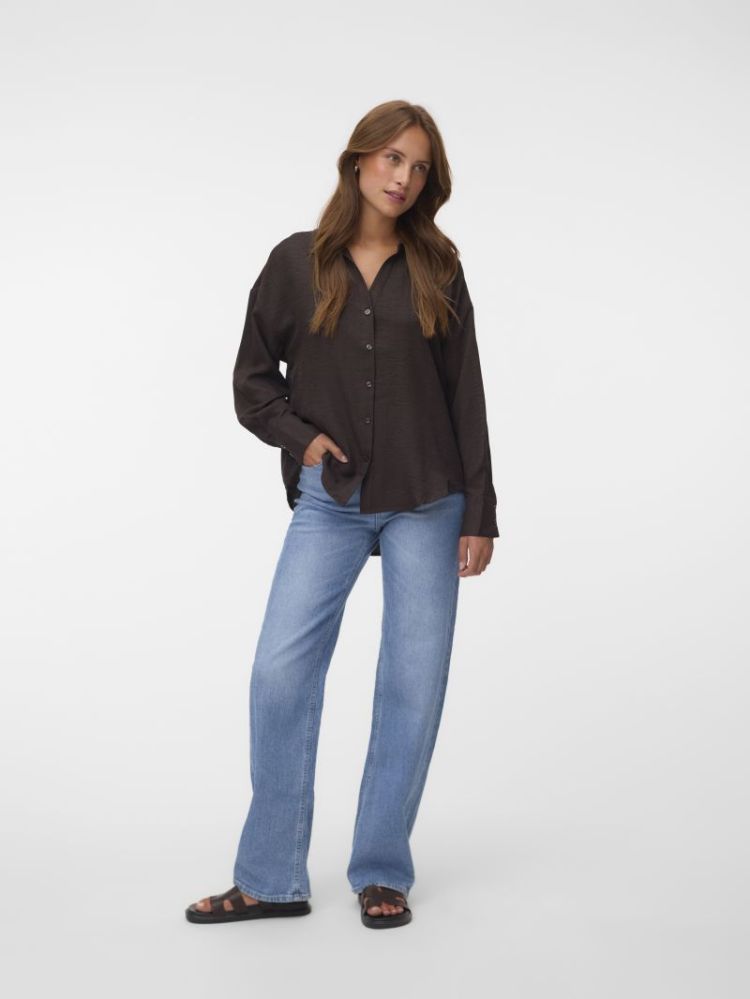 VMMELANEY QUEENY LS SHIRT WVN 297957 Chocolat