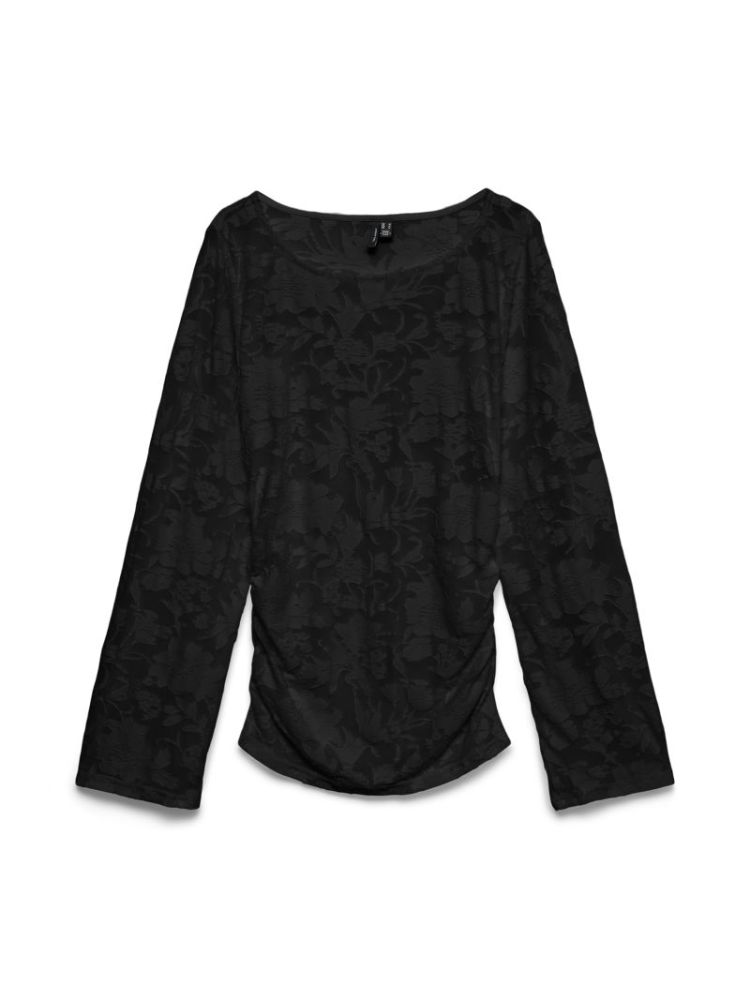 VMLAYLA LS GATHERING TOP JRS N 177868 Black