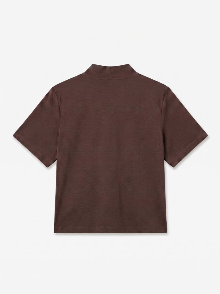 VMKELLY SS TIE DETAIL TEE EXP 297957 Chocolat