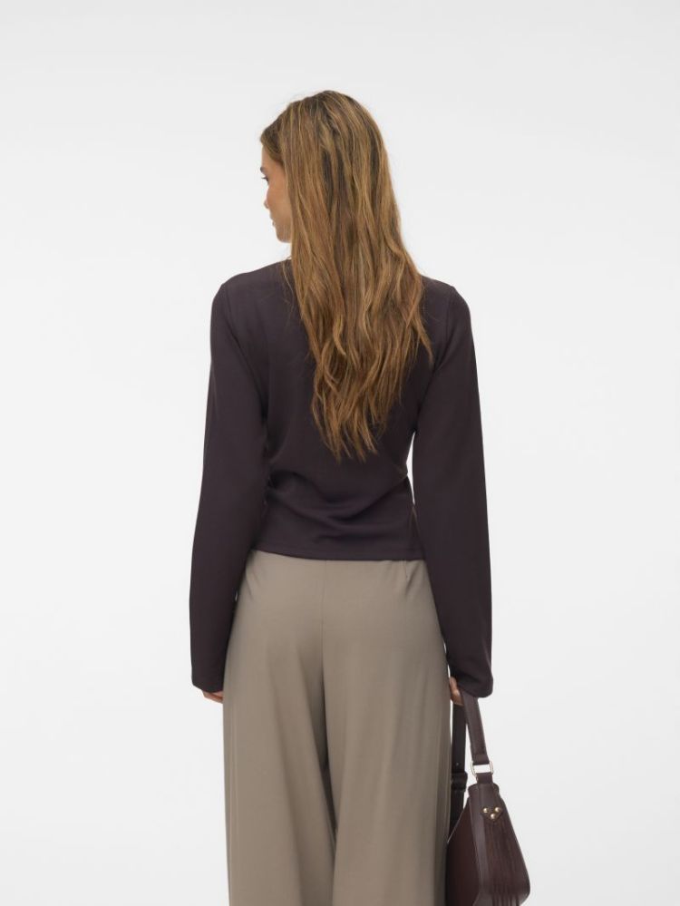 VMMILLE LS BOATNECK SHORT TOP 297957 Chocolat