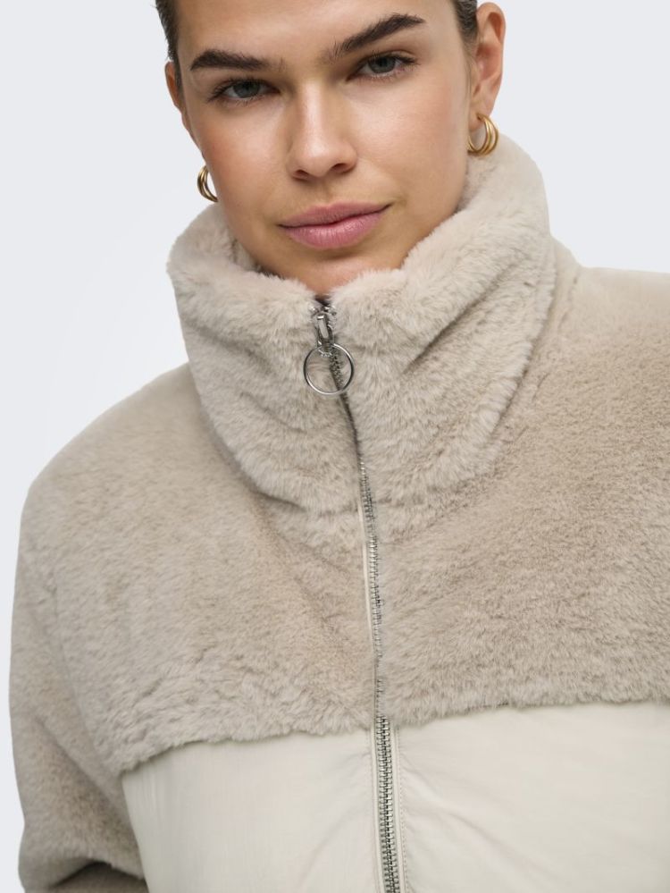 ONLWANJA FUR PUFFER MIX JACKET 201511 Moonbeam